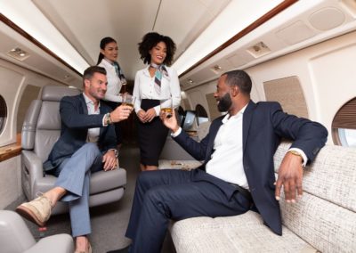 Businessmen in Private Jet
