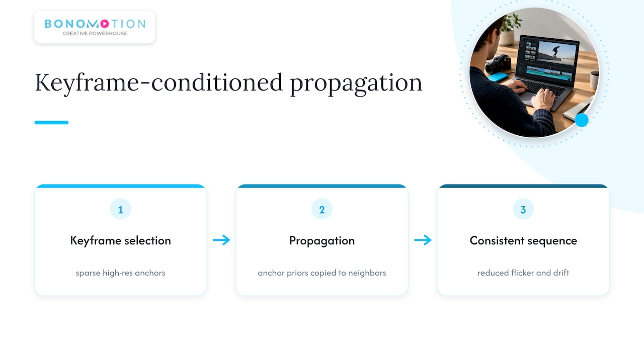 Keyframe propagation across video sequence