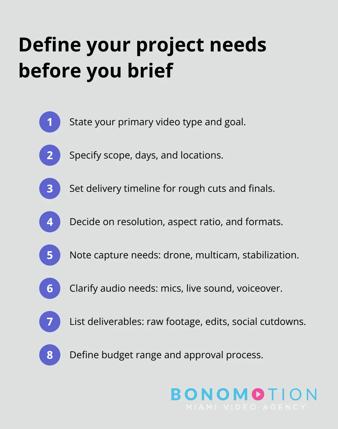 Compact checklist of scoping questions for U.S. video projects - how to choose a video production company