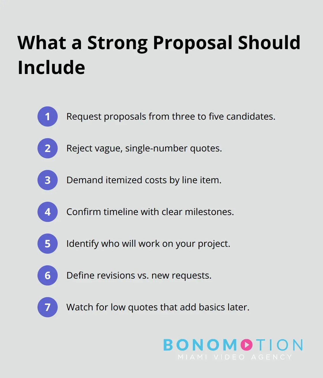 Compact checklist for evaluating video production proposals - best video production local