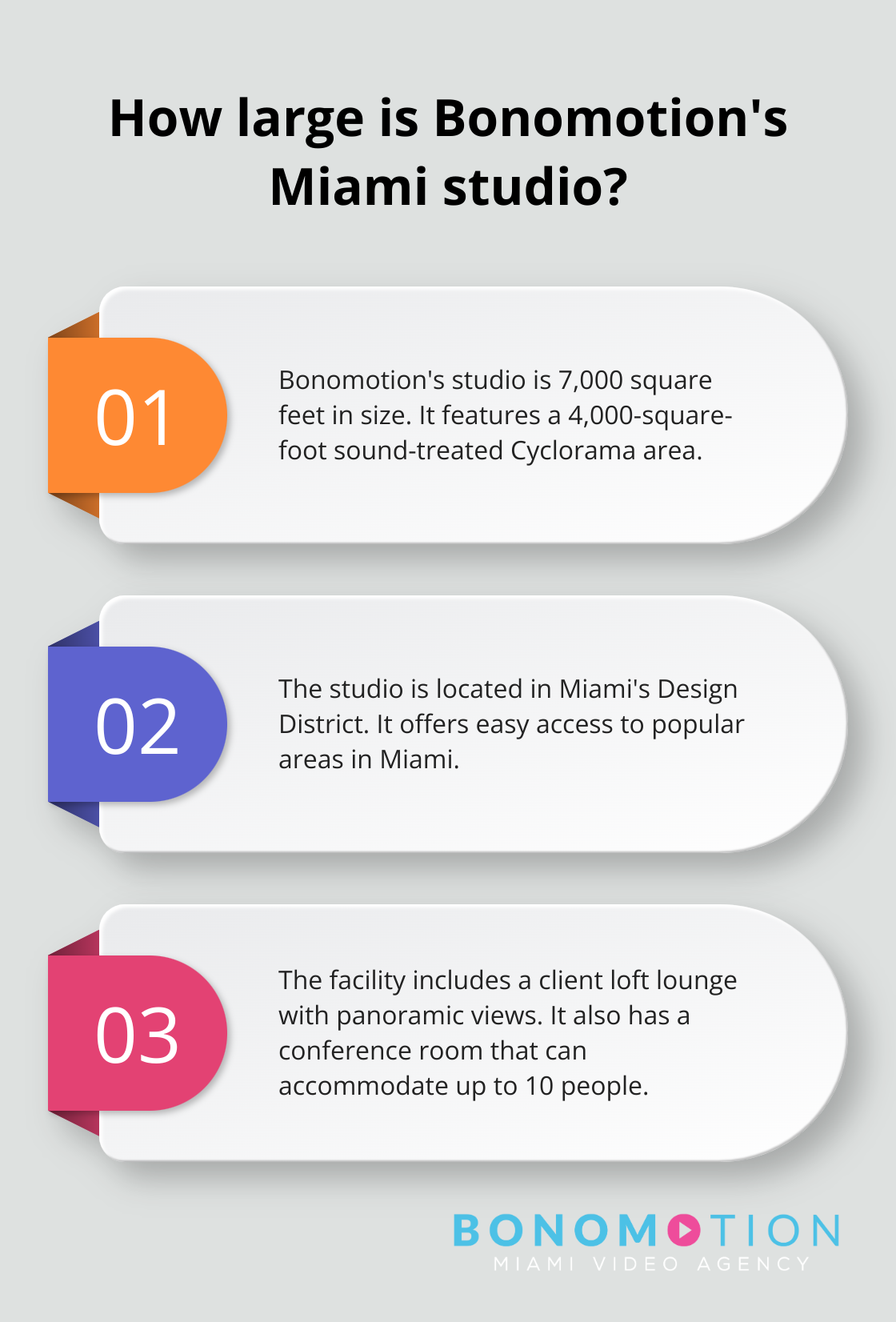 Top Video Production Studios For Rent In Miami 1 Infographic: How large is Bonomotion's Miami studio? - video production studio rental miami