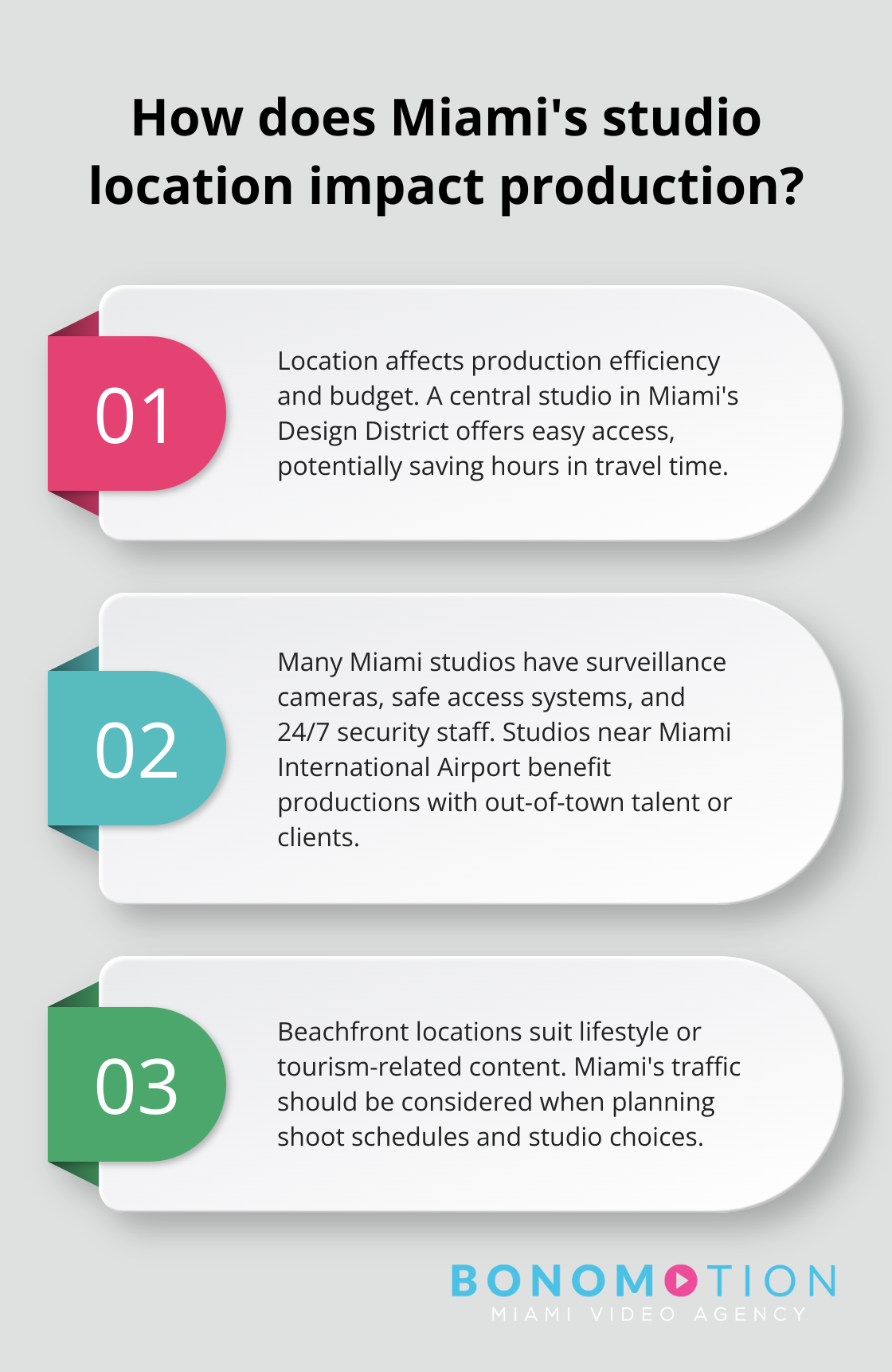 Top Video Production Studios For Rent In Miami 3 Infographic: How does Miami's studio location impact production?