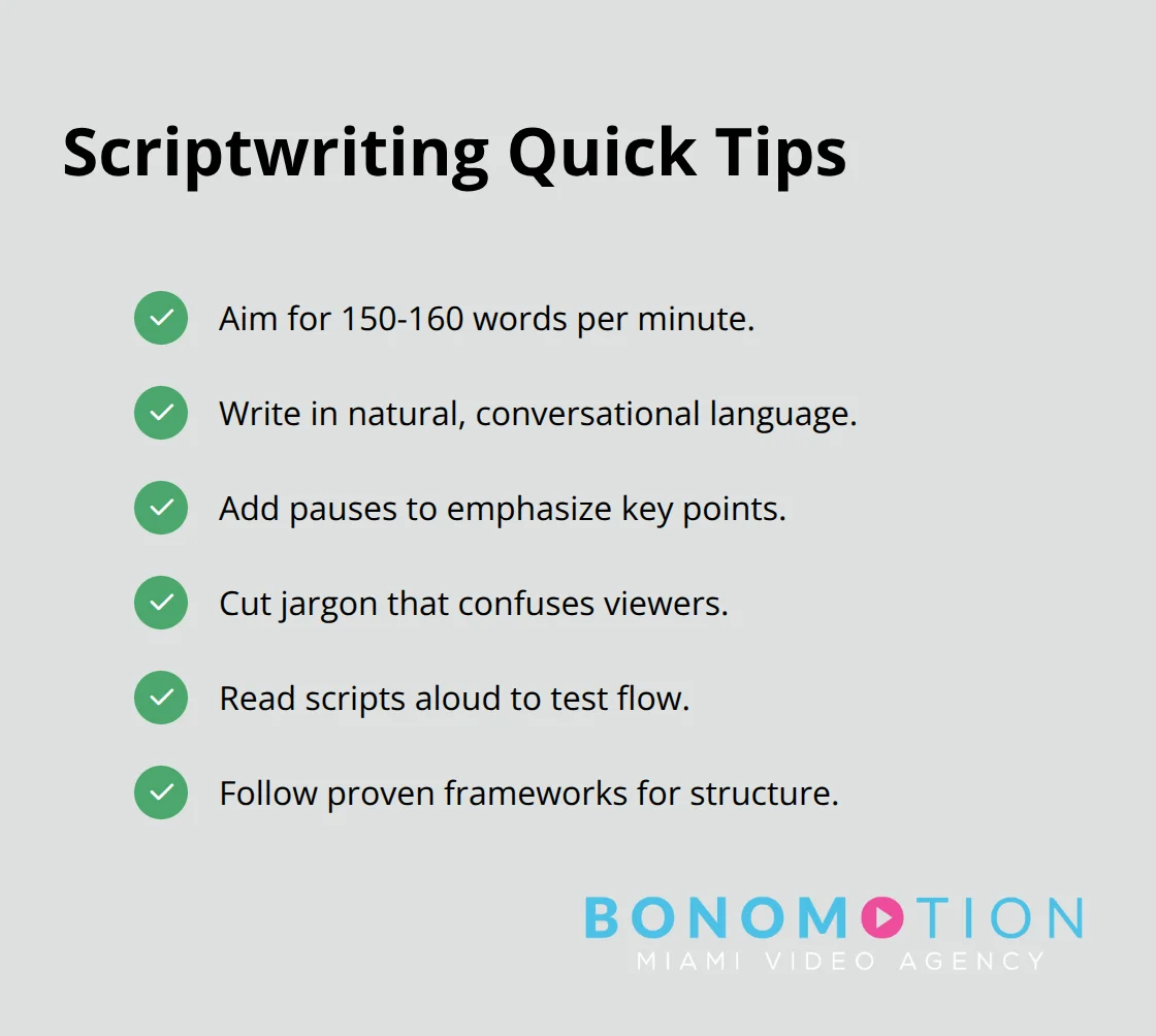 Checklist of video scriptwriting best practices